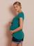T-shirt tunisien de grossesse blush foncé+vert lichen - vertbaudet enfant 
