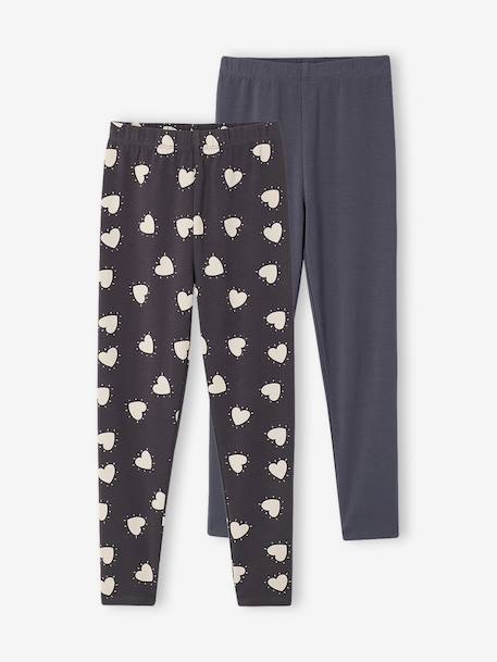 Fille-Lot de 2 leggings fille Basics