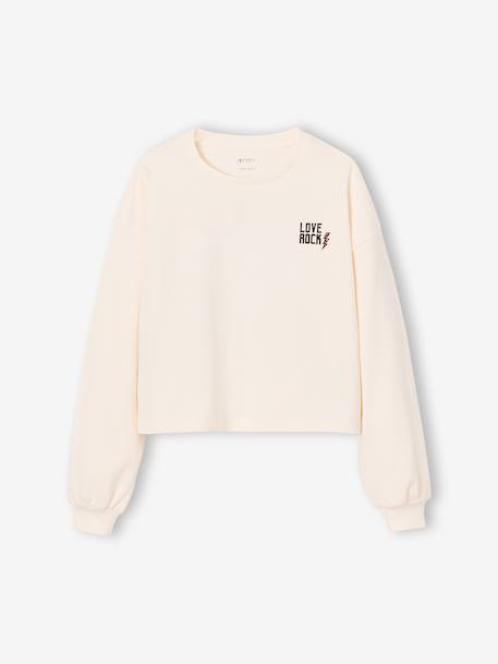 Fille-Tee-shirt cropped fille motif dos