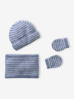 -Babykledingset muts, colsjaal en wanten