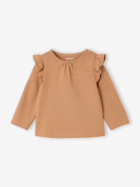 Lot de 2 T-shirts bébé Basics manches longues noisette+vert sauge - vertbaudet enfant 