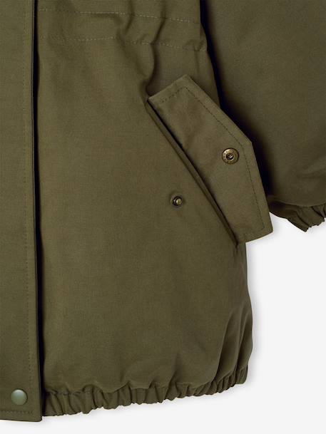 Parka fille à capuche doublée imitation fourrure bois de rose+camel+marine+noir+prune+vert foncé - vertbaudet enfant 