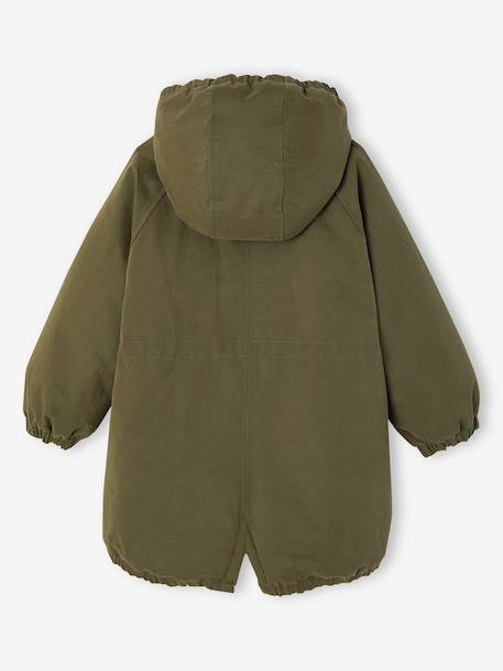 Parka fille à capuche doublée imitation fourrure bois de rose+camel+marine+noir+prune+vert foncé - vertbaudet enfant 