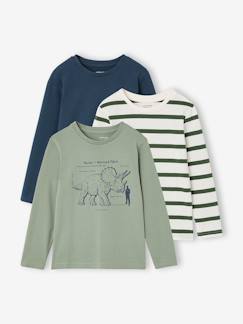 Jongens-T-shirt, poloshirt, souspull-T-shirt-Set van 3 jongensshirts met lange mouwen