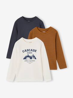 Jongens-T-shirt, poloshirt, souspull-T-shirt-Set van 3 jongensshirts met lange mouwen