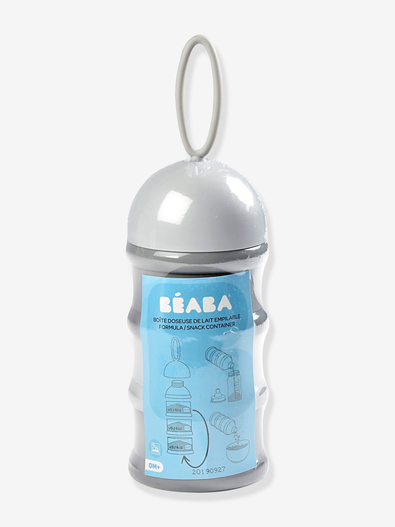 BEABA® Boîte doseuse de lait en poudre 4 compartiments 330 ml, gris  minéral/rose