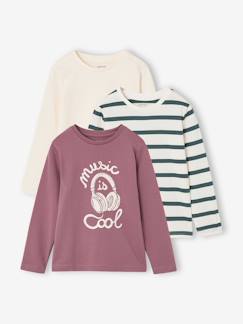 Jongens-T-shirt, poloshirt, souspull-T-shirt-Set van 3 jongensshirts met lange mouwen