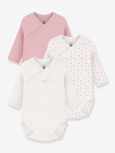 Bébé-Lot 3 bodies croisés manches longues