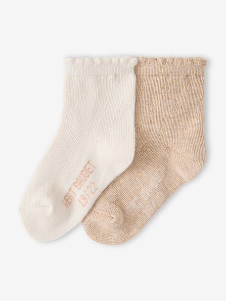 Bébé-Lot de 2 chaussettes bébé fille