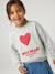 Sweat fille col rond manches longues bleu chambray+gris chiné - vertbaudet enfant 