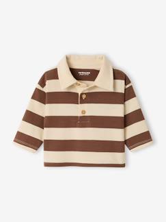 T-shirt polo bébé rayé manches longues  - vertbaudet enfant