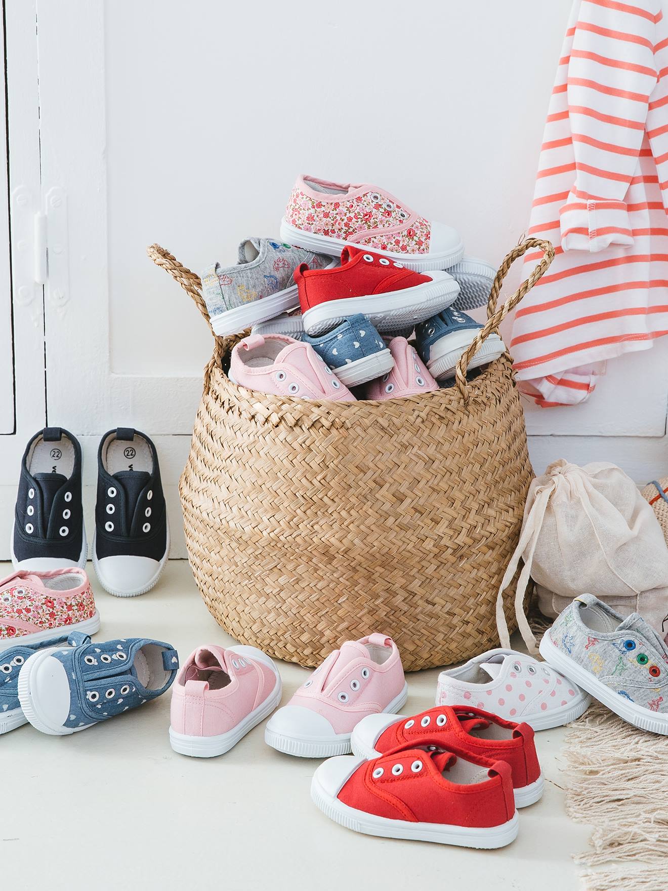 Tennis Elastiquees Bebe Fille En Toile Rose Chaussures