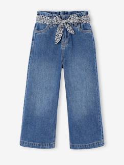 Jean large paperbag fille  - vertbaudet enfant