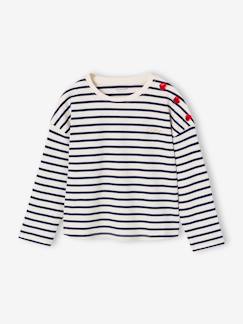 T-shirt marinière manches longues fille  - vertbaudet enfant