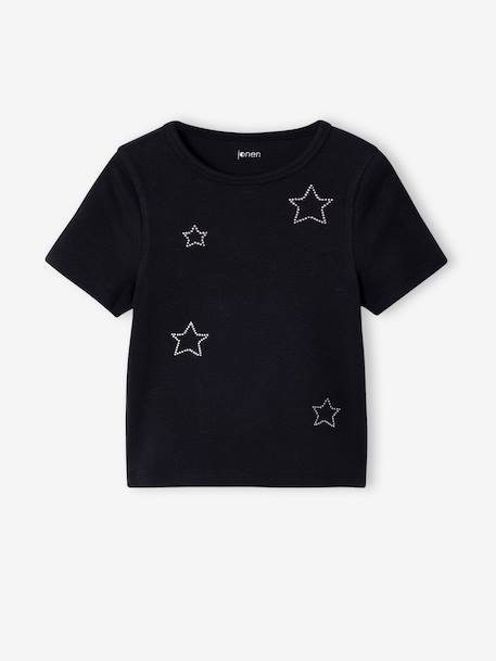 Fille-T-shirt, sous-pull-T-shirt manches courtes fille cropped