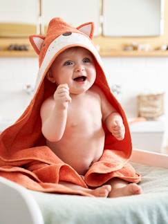 Linge de maison et décoration-Cape de bain + gant de toilette Renard