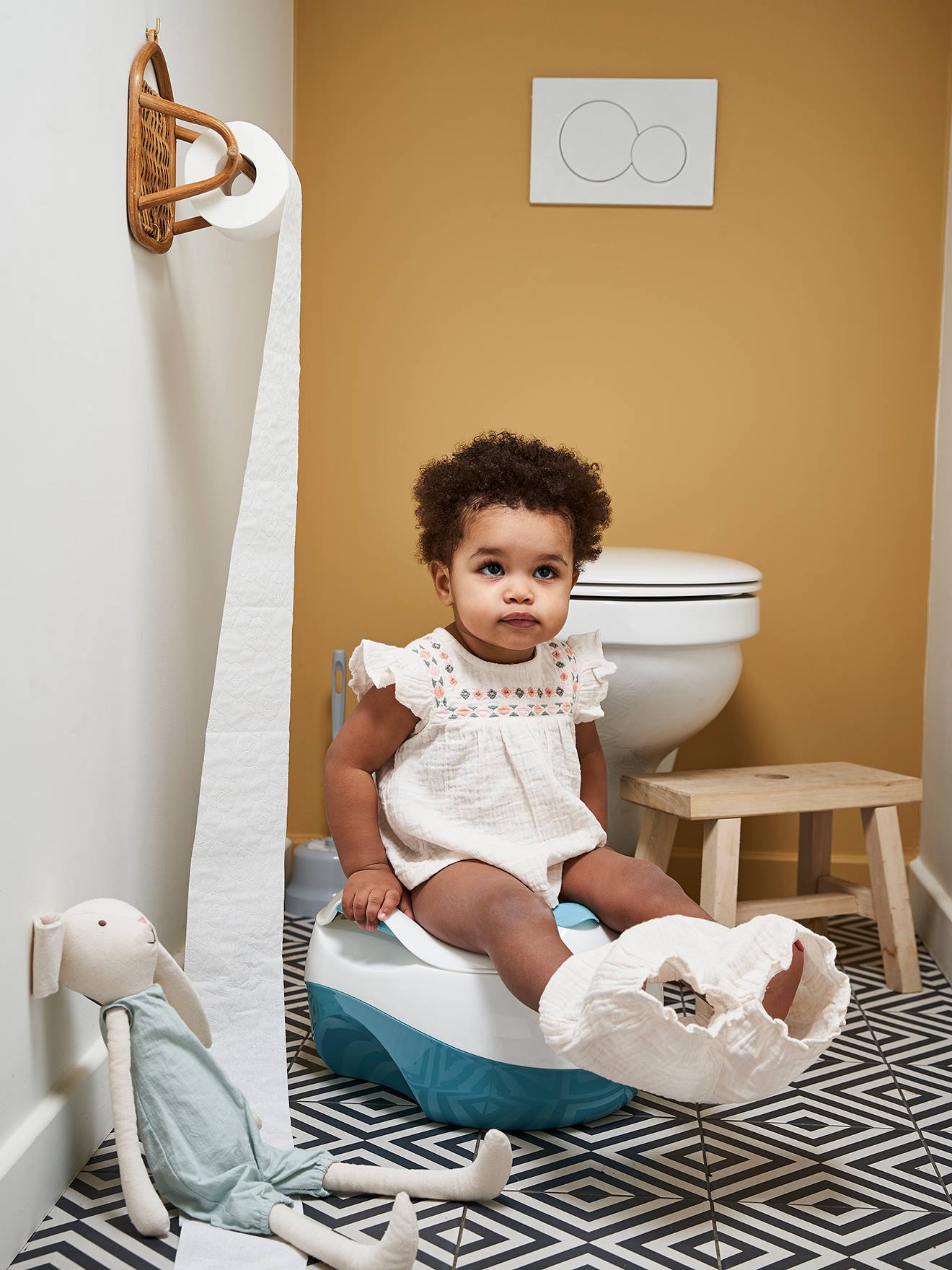 Pot D Hygiene 3 En 1 Bleu Blanc Puericulture