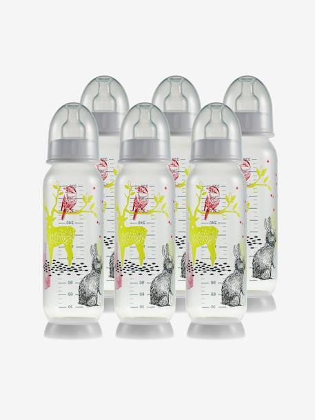 Set van 6 flessen van 240 ml BEABA Bunny Diertjesmotief - vertbaudet enfant 