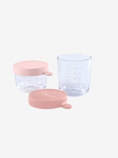 Coffret De 2 Pots De Conservation En Verre Beaba Airy Green Light Mist Puericulture
