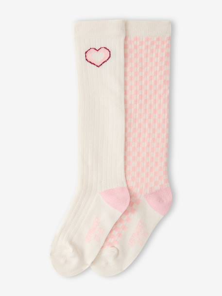 Fille-Lot de 2 chaussettes hautes fille