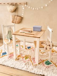 Slaapkamer en Opbergoplossingen-Slaapkamer-Tafel + 2 stoelen van hout