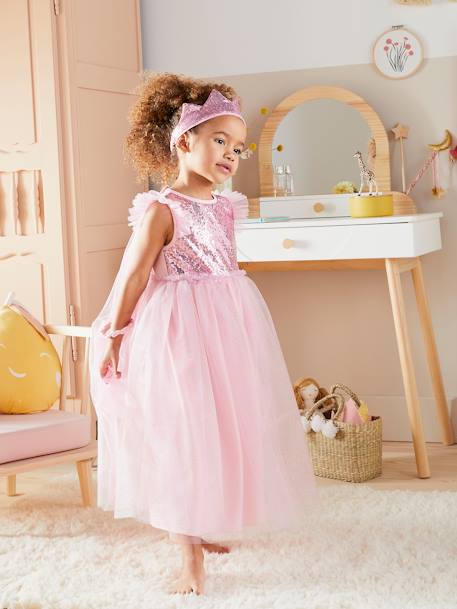 Déguisement Princesse - FINDPITAYA - Robe Rose - Pour Enfant de 3