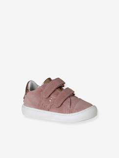 Chaussures-Chaussures bébé 17-26-Baskets bébé fille cuir à scratchs