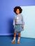 Sweat fille col rond manches longues bleu chambray+gris chiné - vertbaudet enfant 