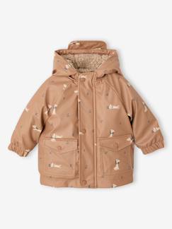 Baby-Regenjas voor baby met capuchon, gevoerd met sherpa