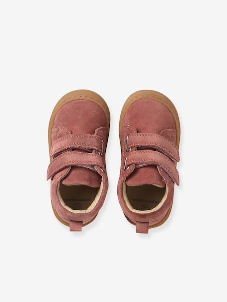 Zachte lederen baby-slofjes voor de eerste stapjes beige, bedrukt+blauw, bedrukt+brons+goud+goudgeel+groen, bedrukt+oudroze+roze (poederkleur)+roze, bedrukt+rozen+turquoiseblauw+veel roze+zachtpaars - vertbaudet enfant 