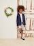 Chemise col Mao en coton/lin garçon manches retroussables BLANC+bleu ciel+Bleu moyen+vert - vertbaudet enfant 