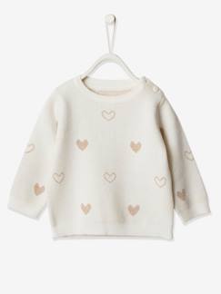 Bébé-Pull, gilet, sweat-Pull jacquard coeurs bébé fille