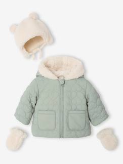 -Baby gewatteerde jas met muts