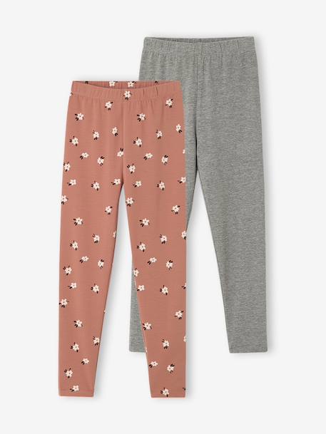 Fille-Lot de 2 leggings fille Basics