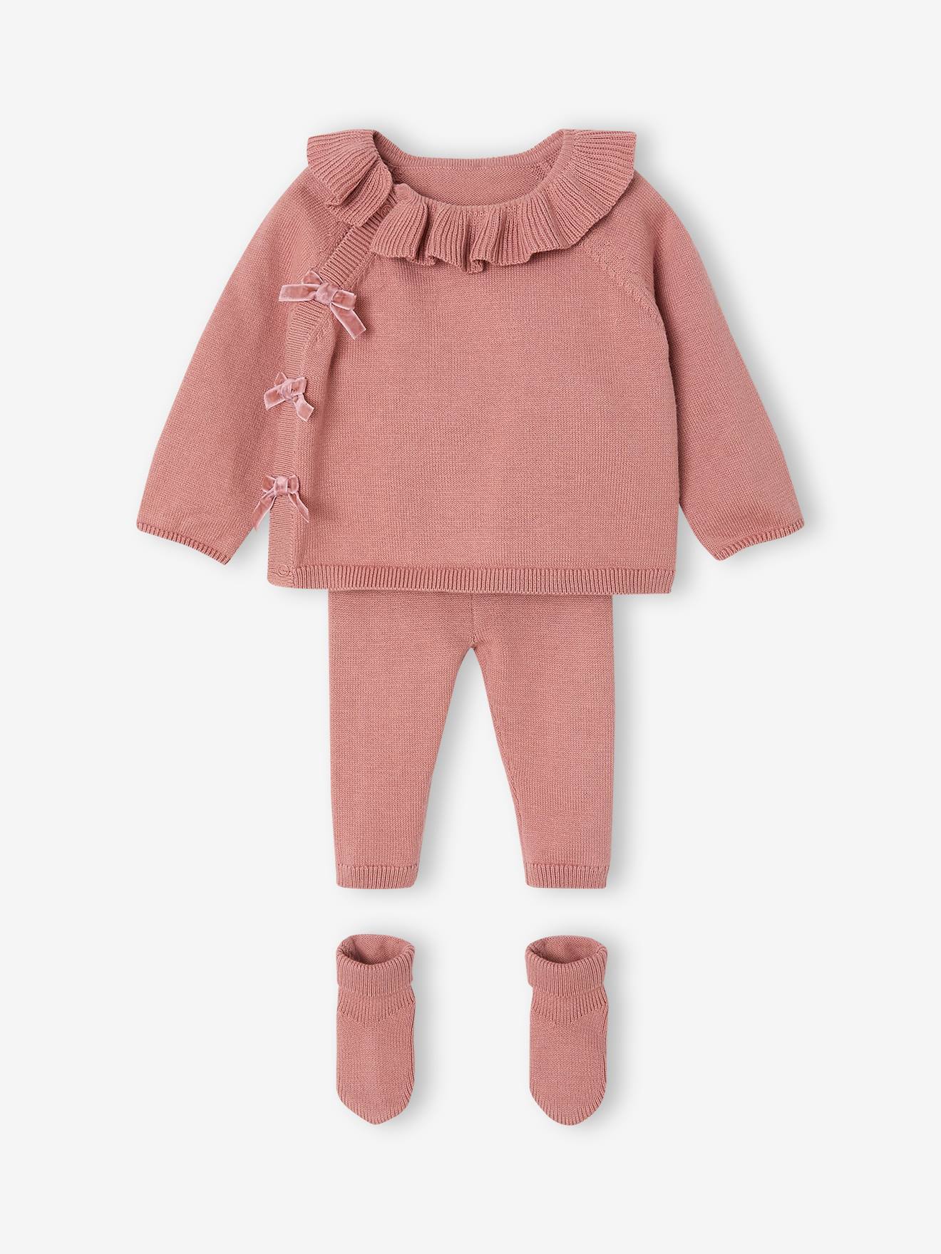 Vertbaudet Gebreide Babyset Meisje Rouge