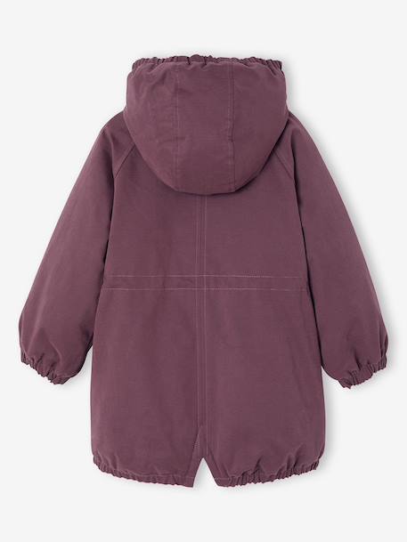 Parka fille à capuche doublée imitation fourrure bois de rose+camel+marine+noir+prune+vert foncé - vertbaudet enfant 