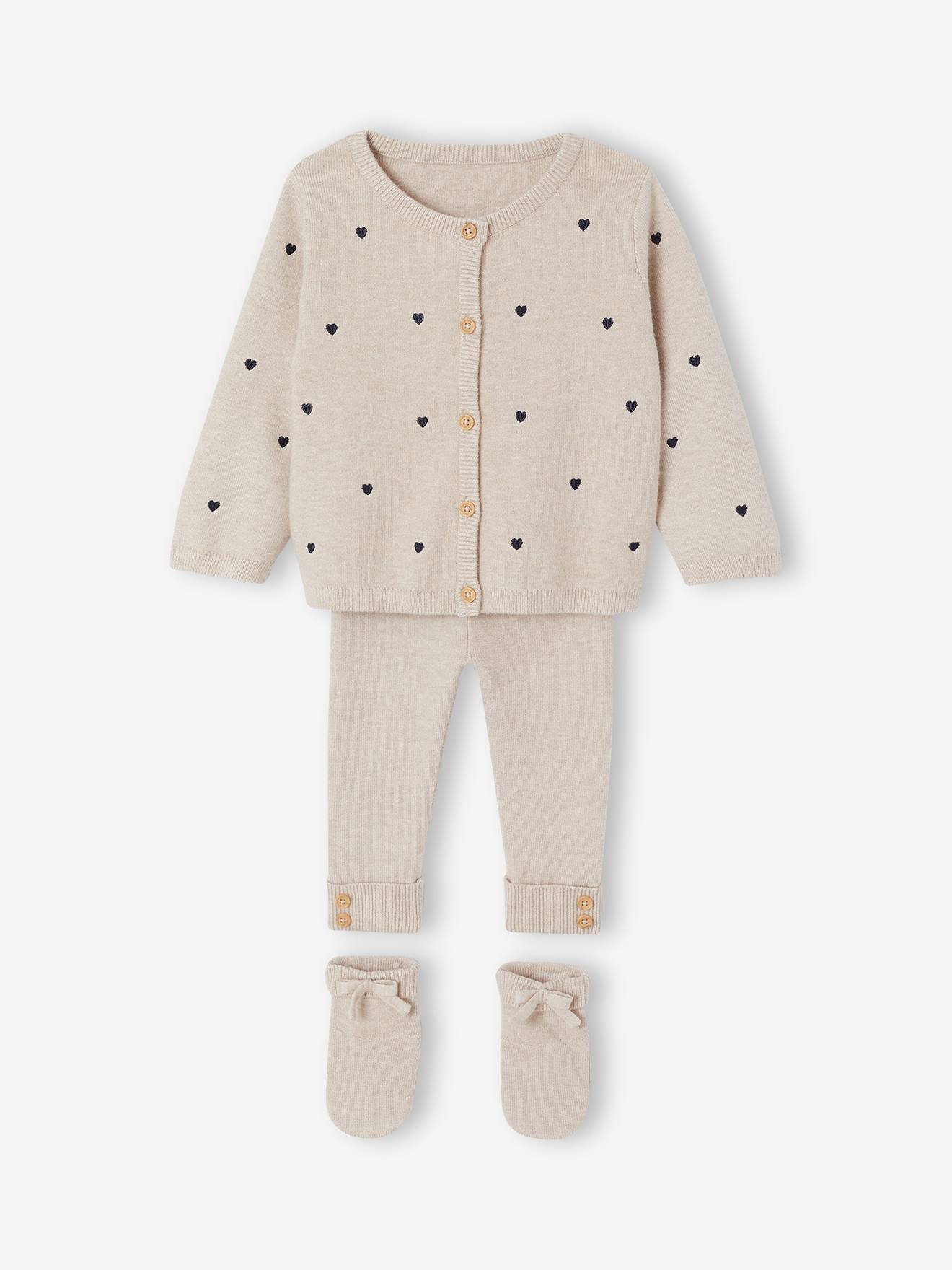 Vertbaudet 3-delige Babyset Meisje GemĆŖleerd Beige
