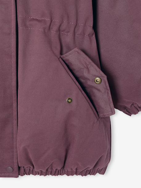 Parka fille à capuche doublée imitation fourrure bois de rose+camel+marine+noir+prune+vert foncé - vertbaudet enfant 