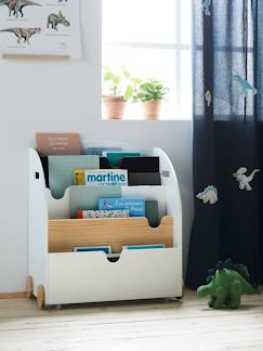 Coffre à livres et jouets SCHOOL - blanc - bois - ardoise, Chambre et rangement
