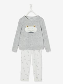 Meisje-Pyjama, pyjamapakje-Fluwelen pyjama "kattenmasker" meisje