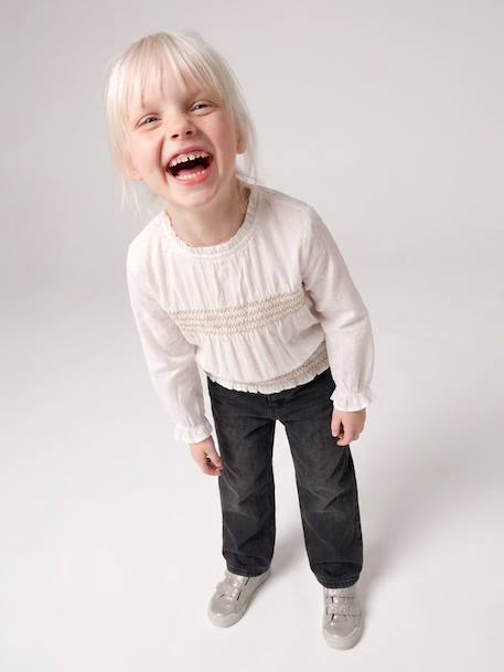 Blouse manches longues fille écru - vertbaudet enfant 