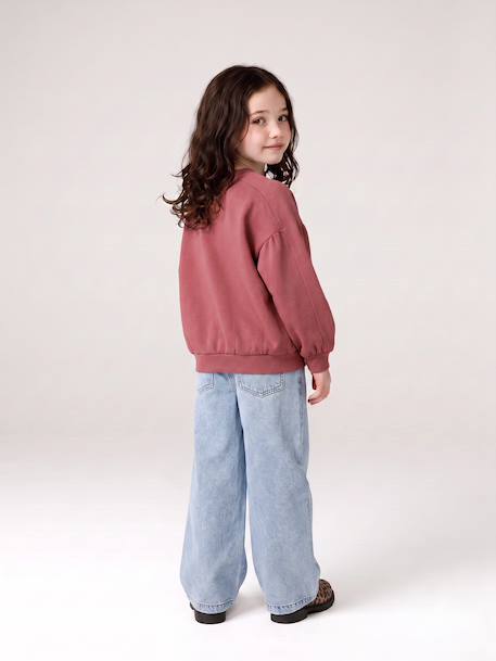 Pantalon large fille bleu moyen+denim bleached - vertbaudet enfant 