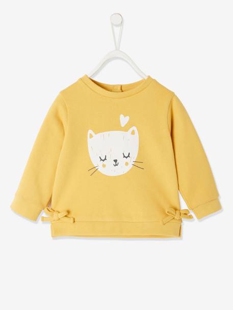 Sweat Molleton Bebe Fille Motif Animal Jaune Ambre Bebe