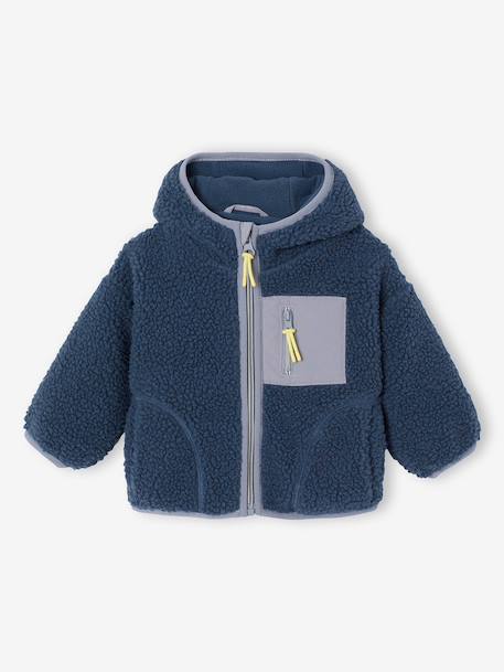 Blouson bébé garçon sherpa à capuche zippé  - vertbaudet enfant