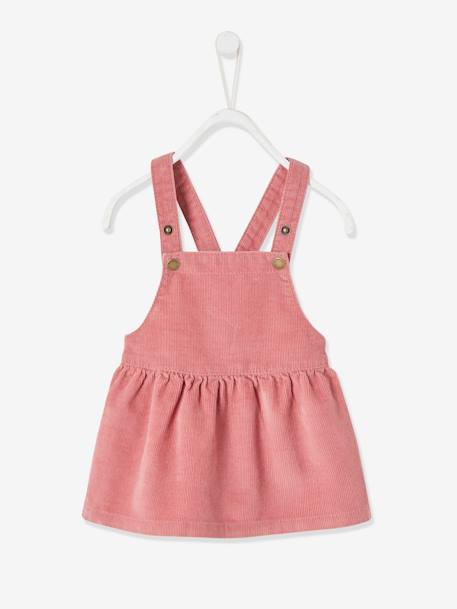 Robe Salopette En Velours Bebe Fille Bois De Rose Bebe