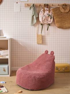 Chambre et rangement-Chambre-Chaise, tabouret, fauteuil-Pouf enfant en velours côtelé Ourson