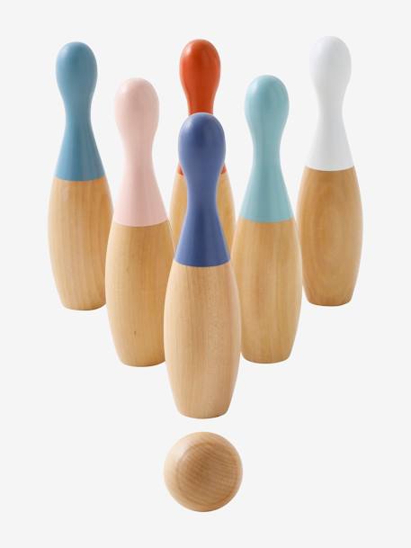Pink Papaya Kegelspel voor Kinderen, 12-Delig Houten Kegelspel voor Jongens en Meisjes, Binnen- en Buitenspeelgoed, Leerzaam Kinderspelletje