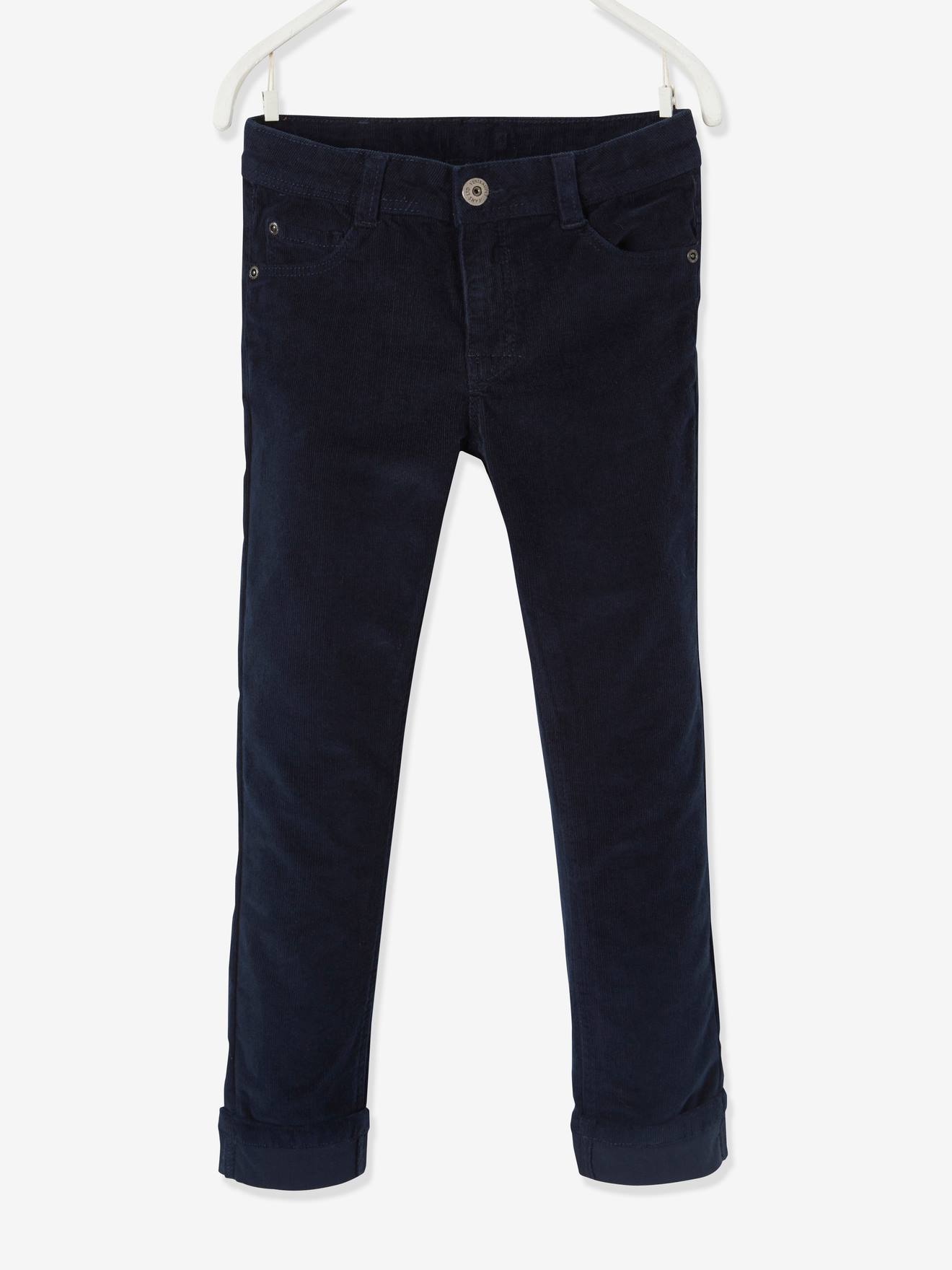 Pantalon Slim En Velours Bleu Marine à Pois Dorés Vertbaudet - Taille 10 Ans - Neuf Sans étiquettes