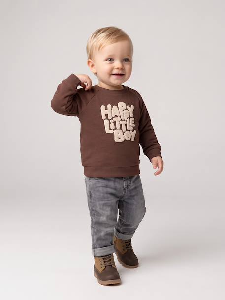 Sweat bébé garçon manches longues marron - vertbaudet enfant 
