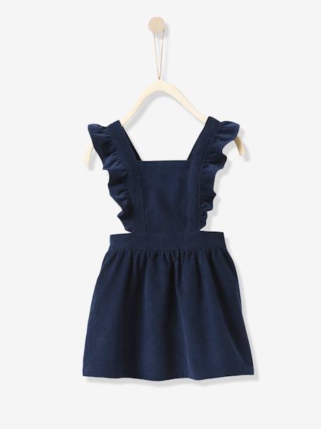 Robe Tablier En Velours Bebe Cyrillus Marine Bebe